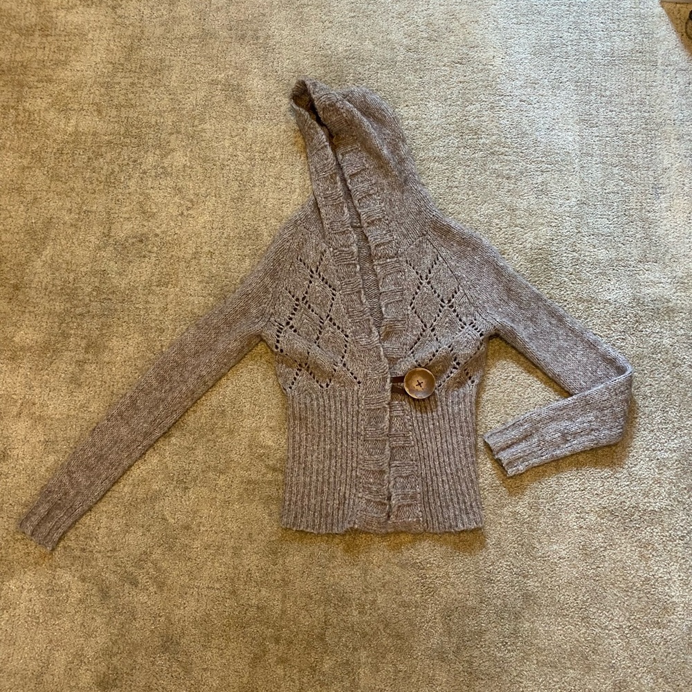 Cozy Free People Sweater with Vintage Big Button